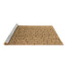 Sideview of Machine Washable Solid Brown Modern Rug, wshurb1240brn