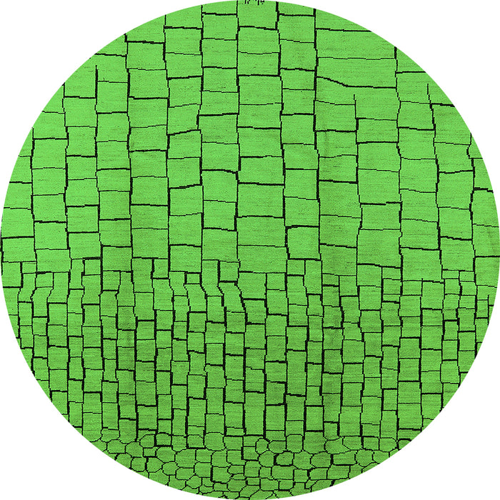 Round Solid Green Modern Rug, urb1240grn