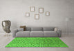 Machine Washable Solid Green Modern Area Rugs in a Living Room,, wshurb1240grn