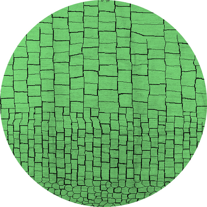 Round Solid Emerald Green Modern Rug, urb1240emgrn