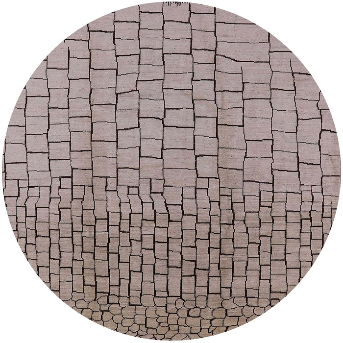 Round Machine Washable Industrial Modern Puce Purple Rug, wshurb1240