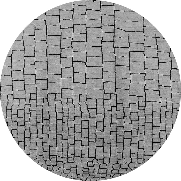 Round Solid Gray Modern Rug, urb1240gry