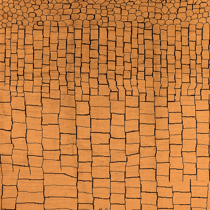 Square Machine Washable Solid Orange Modern Area Rugs, wshurb1240org