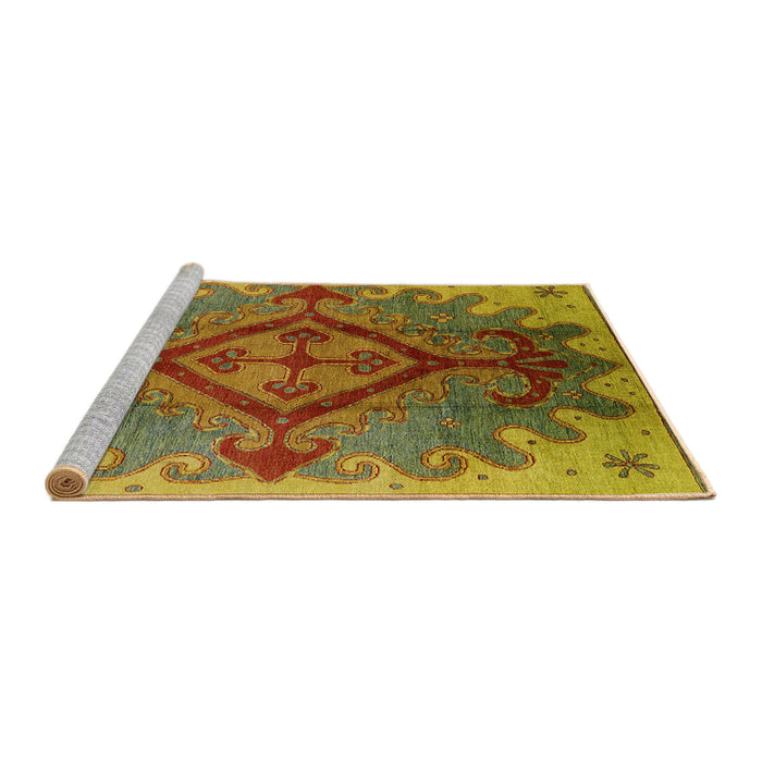 Sideview of Machine Washable Industrial Modern Brown Rug, wshurb1241