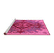 Sideview of Machine Washable Oriental Pink Industrial Rug, wshurb1241pnk