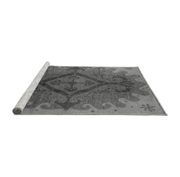 Sideview of Machine Washable Oriental Gray Industrial Rug, wshurb1241gry