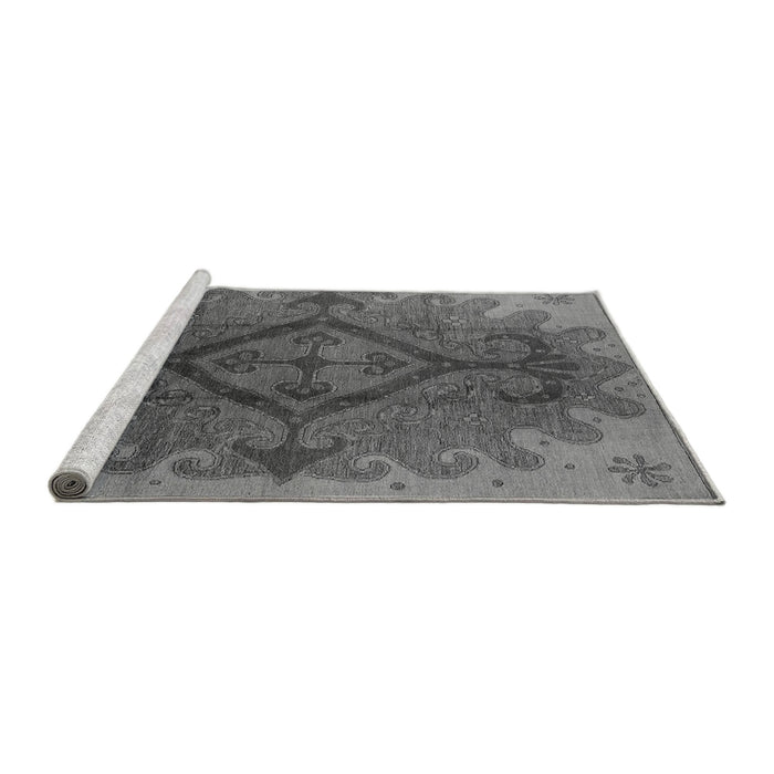 Sideview of Machine Washable Oriental Gray Industrial Rug, wshurb1241gry