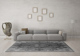 Machine Washable Oriental Gray Industrial Rug in a Living Room,, wshurb1241gry