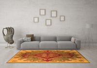 Machine Washable Oriental Orange Industrial Rug, wshurb1241org