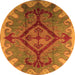 Round Oriental Orange Industrial Rug, urb1241org