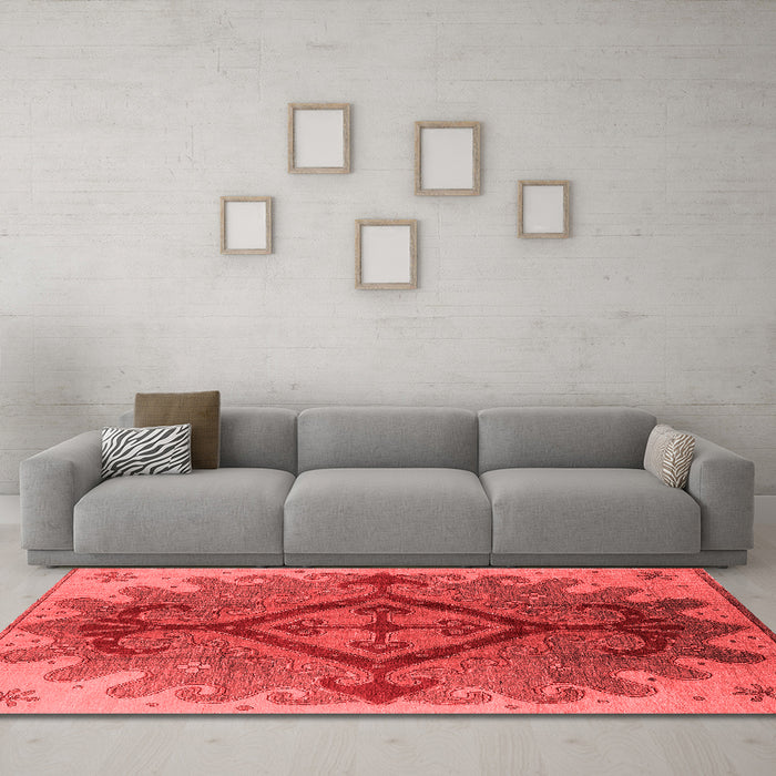 Industrial Red Washable Rugs