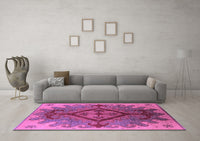 Machine Washable Oriental Purple Industrial Rug, wshurb1241pur