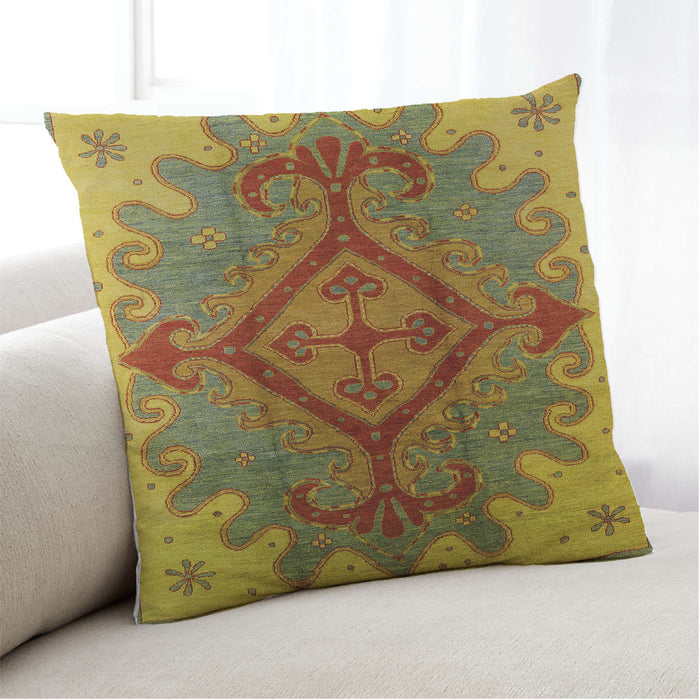 Lifestyle Image of Mid-Century Modern Urban Square Brown Throw Pillow, 18 inch by 18 inch, pwurb1241