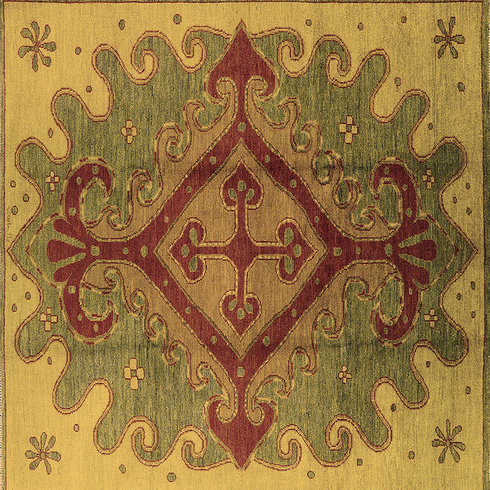 Square Machine Washable Oriental Brown Industrial Rug, wshurb1241brn