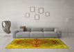 Machine Washable Oriental Yellow Industrial Rug in a Living Room, wshurb1241yw