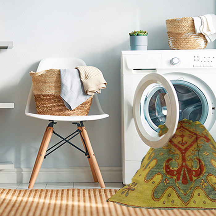 Machine Washable Industrial Modern Brown Rug in a Washing Machine, wshurb1241