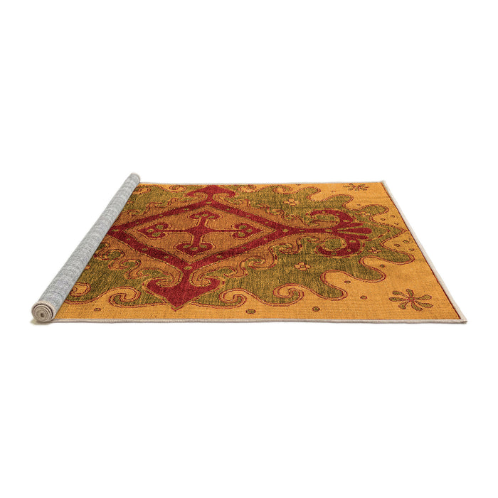 Sideview of Machine Washable Oriental Orange Industrial Area Rugs, wshurb1241org