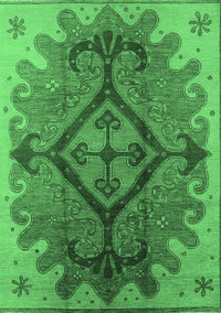 Oriental Emerald Green Industrial Rug, urb1241emgrn