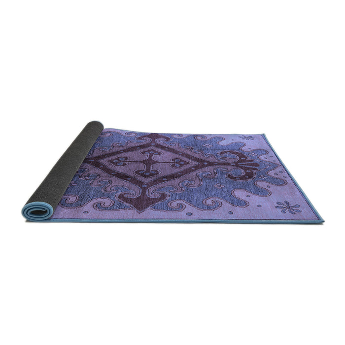 Sideview of Oriental Blue Industrial Rug, urb1241blu