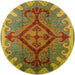 Round Mid-Century Modern Brown Oriental Rug, urb1241