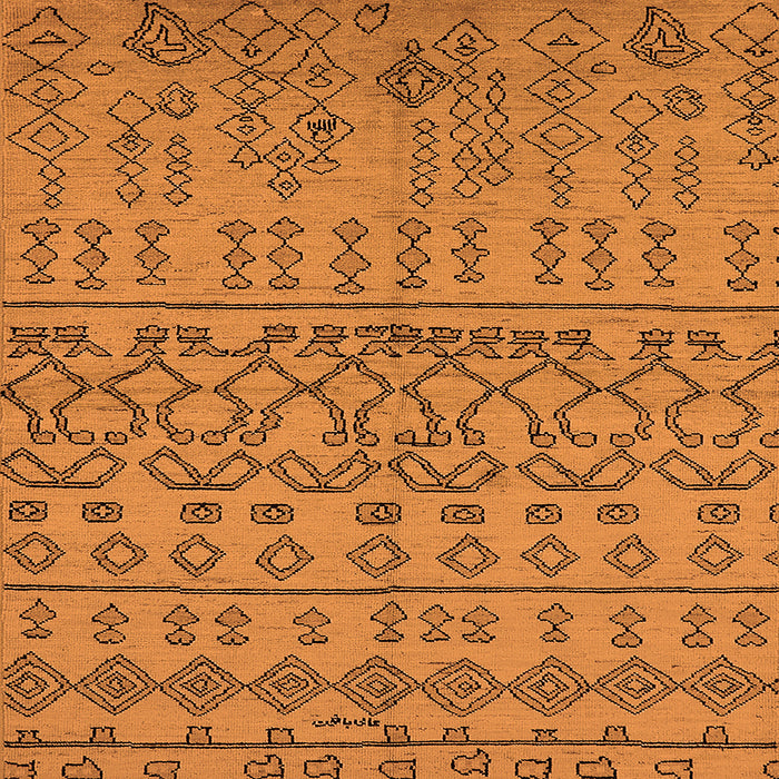 Square Machine Washable Solid Orange Modern Area Rugs, wshurb1242org