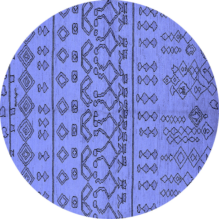 Round Solid Blue Modern Rug, urb1242blu