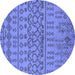 Round Solid Blue Modern Rug, urb1242blu