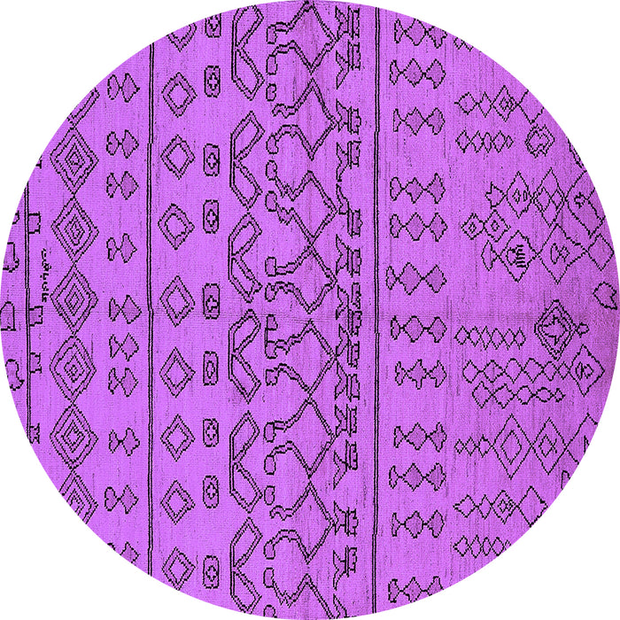 Round Machine Washable Solid Purple Modern Area Rugs, wshurb1242pur