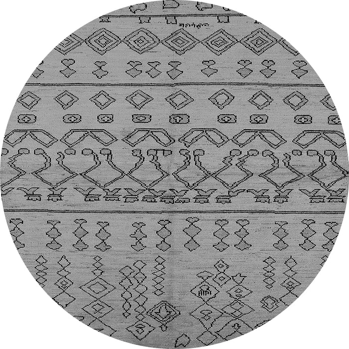 Round Solid Gray Modern Rug, urb1242gry