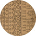 Round Machine Washable Solid Brown Modern Rug, wshurb1242brn