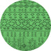 Round Solid Emerald Green Modern Rug, urb1242emgrn