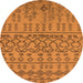 Round Solid Orange Modern Rug, urb1242org