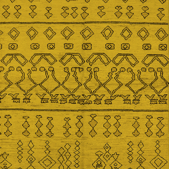 Machine Washable Solid Yellow Modern Rug, wshurb1242yw