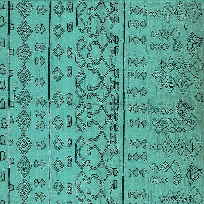 Square Machine Washable Solid Turquoise Modern Area Rugs, wshurb1242turq