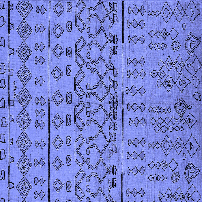 Square Machine Washable Solid Blue Modern Rug, wshurb1242blu