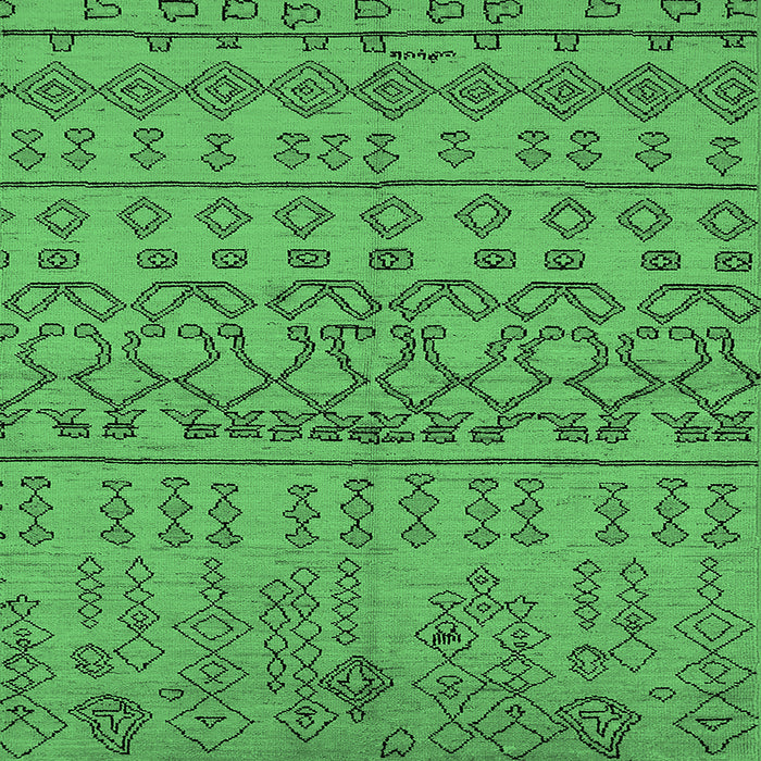 Square Solid Emerald Green Modern Rug, urb1242emgrn