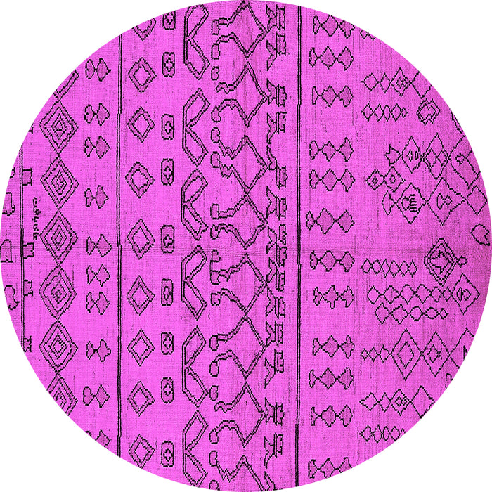 Round Solid Pink Modern Rug, urb1242pnk