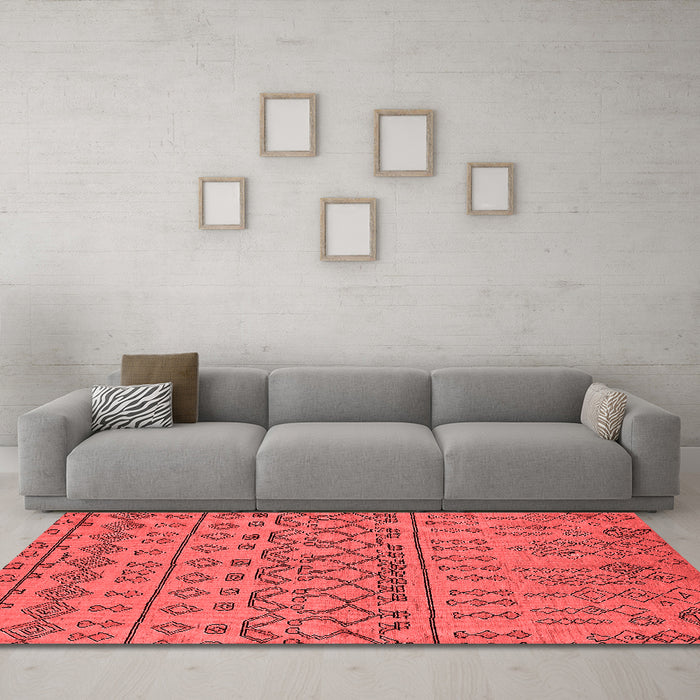 Modern Red Washable Rugs