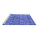 Sideview of Machine Washable Solid Blue Modern Rug, wshurb1242blu