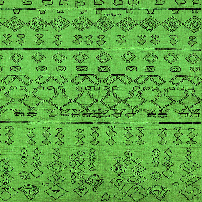 Square Solid Green Modern Rug, urb1242grn