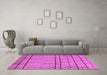 Machine Washable Oriental Pink Industrial Rug in a Living Room, wshurb1243pnk