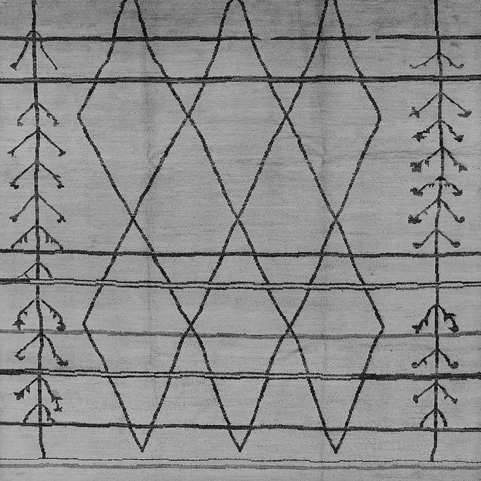 Square Machine Washable Oriental Gray Industrial Rug, wshurb1243gry