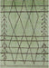 Mid-Century Modern Green Oriental Rug, urb1243