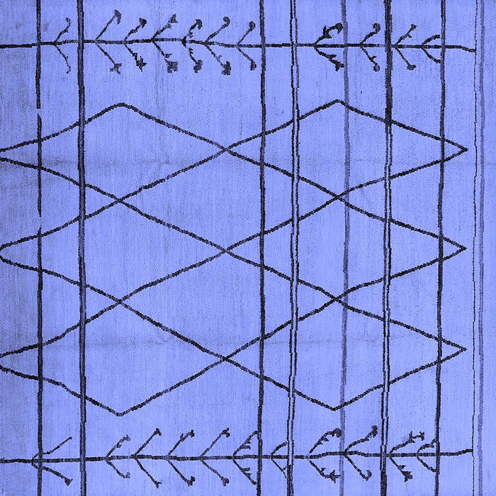 Square Oriental Blue Industrial Rug, urb1243blu