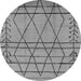 Round Oriental Gray Industrial Rug, urb1243gry