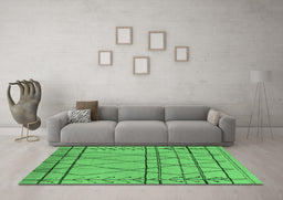 Machine Washable Oriental Emerald Green Industrial Area Rugs in a Living Room,, wshurb1243emgrn