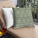 Front View of Mid-Century Modern Urban Square Green Throw Pillow, 18 inch by 18 inch, pwurb1243