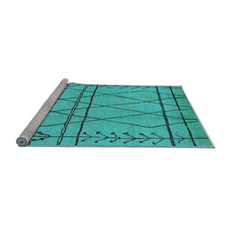 Sideview of Machine Washable Oriental Light Blue Industrial Rug, wshurb1243lblu