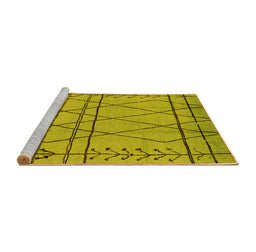 Sideview of Machine Washable Oriental Yellow Industrial Rug, wshurb1243yw