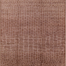 Square Mid-Century Modern Light Copper Gold Oriental Rug, urb1244
